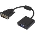 Miniatyrbild 1 av 3: Renkforce RF-3301134 DVI / VGA Adapter [1x DVI-hane 24+1 pol - 1x VGA hona] Svart med ferritkärna, guldpläterad kontakt