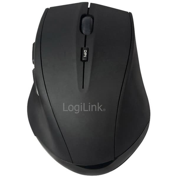 LogiLink ID0032A WiFi mus Bluetooth Laser Svart 5 Knappar 1600 dpi Scrollwheel Svart