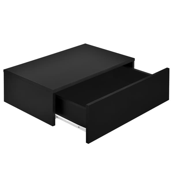 Hylla Sidensjö med låda set om 2 vit högglans svart högglans 46x30x15cm [en.casa]®