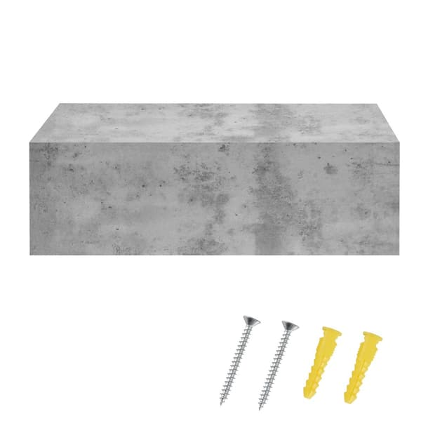 Hylla Sidensjö med låda set om 2 betongimitation 46x30x15cm [en.casa]®