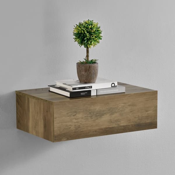 [en.casa]® Hylde/aflastningsbord Grethe - med skuffe - 46x30x15cm - træ udseende