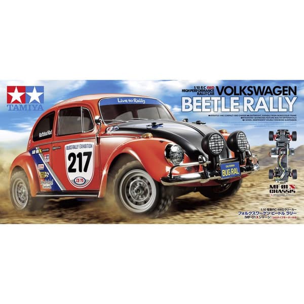 Tamiya 1:10 RC modellbil Elektrisk Gatumodell VW Beetle Rallye Borst motor Fyrhjulsdrift (4WD) Byggsats MF-01X