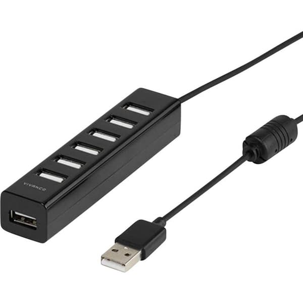 Vivanco IT-USBHUB7PWR 7 Port USB 2.0-Hub Svart