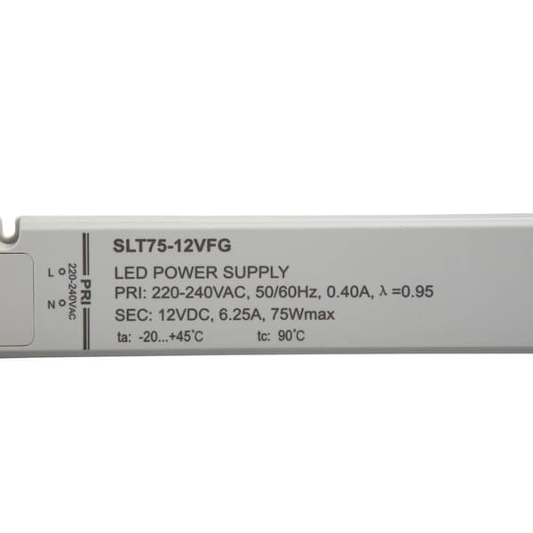 Self Electronics SLT75-12VFG LED driver Konstantspänning 75 W 0 - 6.25 A 12.0 V/DC möbelregistrering, inte dimbar, Över