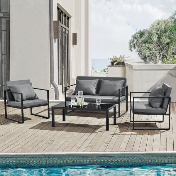 [casa.pro]® Loungeset/Soffgrupp-Svart