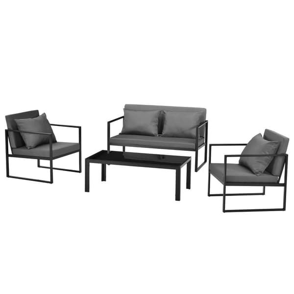 [casa.pro]® Loungeset/Soffgrupp-Svart