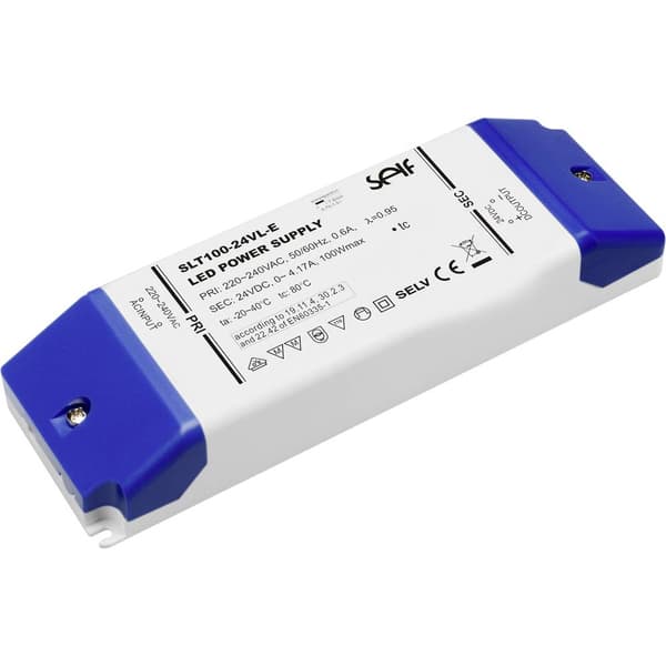 Self Electronics SLT100-12VL-E LED transformator Konstantspänning 100 W 0 - 8.33 A 12 V/DC inte dimbar, möbelregistreri