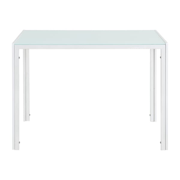 [en.casa]® Tyylikäs design ruokapöytä - lasipöytä (105 x 60 cm) - valkoinen