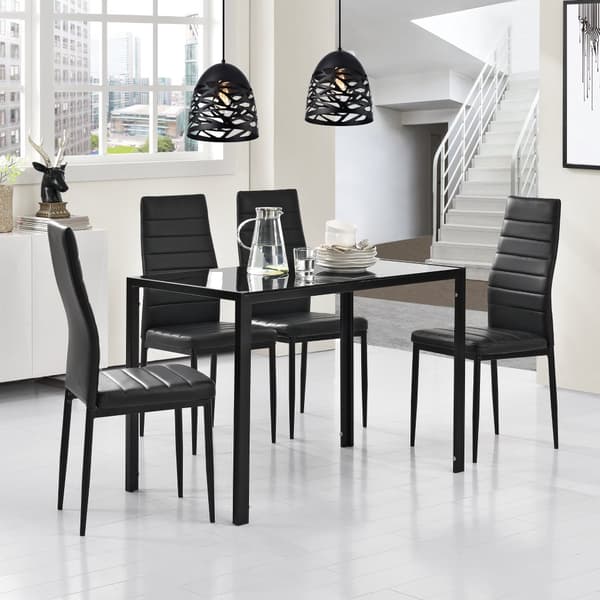 [en.casa]® Tyylikäs design ruokapöytä - lasipöytä (105 x 60 cm) - musta