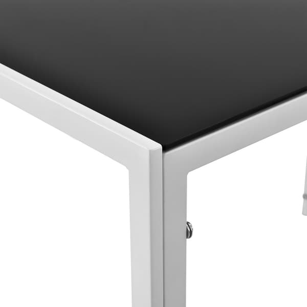 [en.casa]® Matbord Porvoo-glas-105x60x75cm-svart/vit-för 4 personer