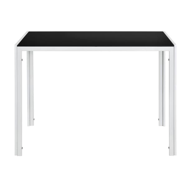 [en.casa]® Matbord Porvoo-glas-105x60x75cm-svart/vit-för 4 personer