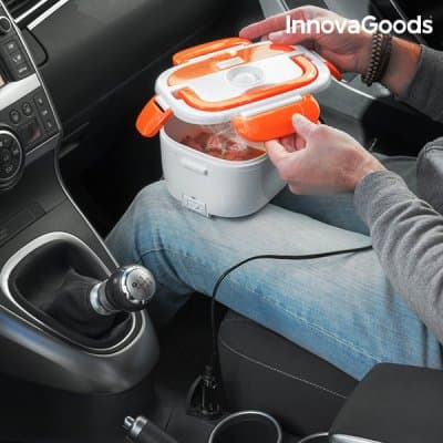 Elektrisk lunchbox till bilen InnovaGoods 40W 12 V Vit Orange