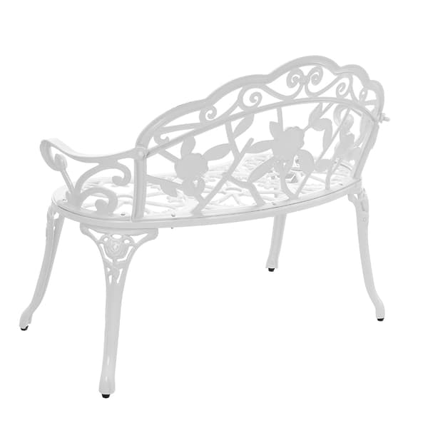 Vintage trädgårdsbänk 99x54x78 cm vit [casa.pro]