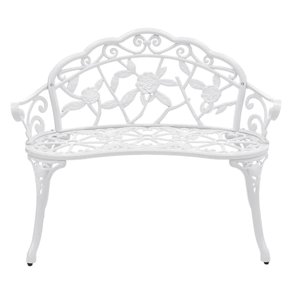 Vintage trädgårdsbänk 99x54x78 cm vit [casa.pro]