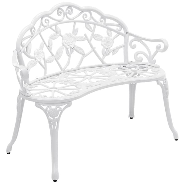 Vintage trädgårdsbänk 99x54x78 cm vit [casa.pro]