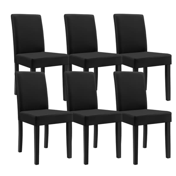 [en.casa]® Eleganttinen ruokailuryhmä 140 x 90 cm - pöytä + 6 tekonahkaa tuolia