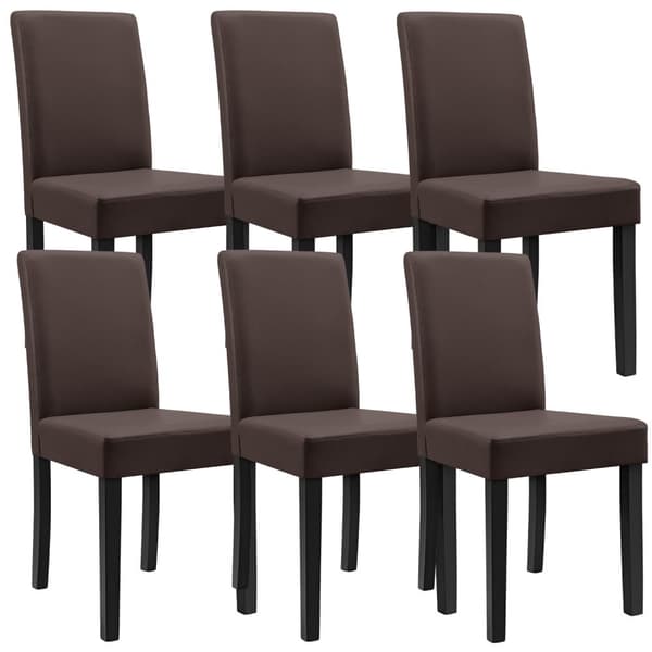 [en.casa]® Eleganttinen ruokailuryhmä 140 x 90 cm - pöytä + 6 tekonahkaa tuolia