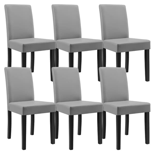 [en.casa]® Eleganttinen ruokailuryhmä 140 x 90 cm - pöytä + 6 tekonahkaa tuolia