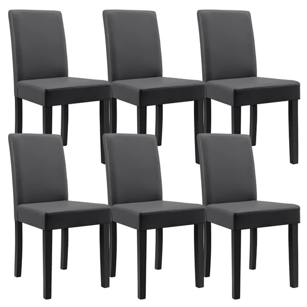 [en.casa]® Eleganttinen ruokailuryhmä 140 x 90 cm - pöytä + 6 tekonahkaa tuolia