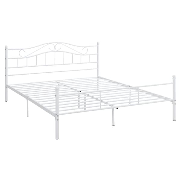 [en.casa]® Sengeramme Florenz - metal - 160x200cm - hvid