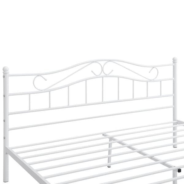 [en.casa]® Sengeramme Florenz - metal - 160x200cm - hvid