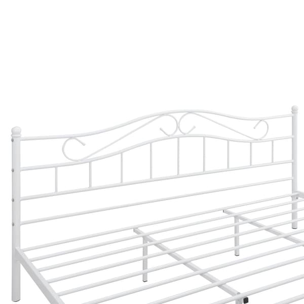 Sängstomme Florenz i metall vit 180x200cm [en.casa]