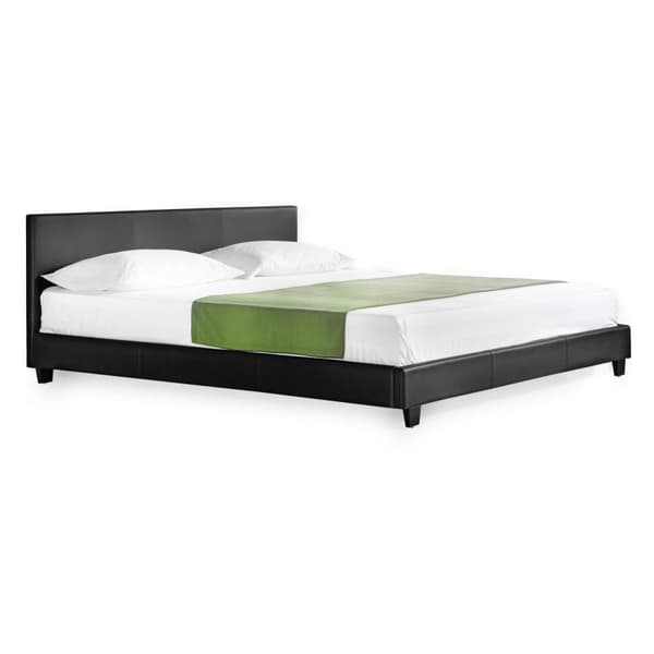 Corium® Dubbelsäng Barcelona inkl. ribbotten-utan madrass-210 cmx189cm-bäddmått: 180x200cm-konstläder-svart