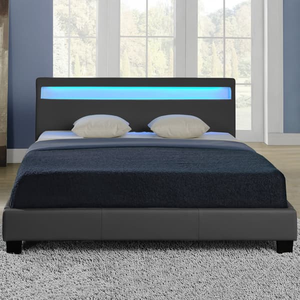 Corium® Tyylikäs verhoiltu sänky, PU tekonahka 210cm x 149cm tummanharmaa