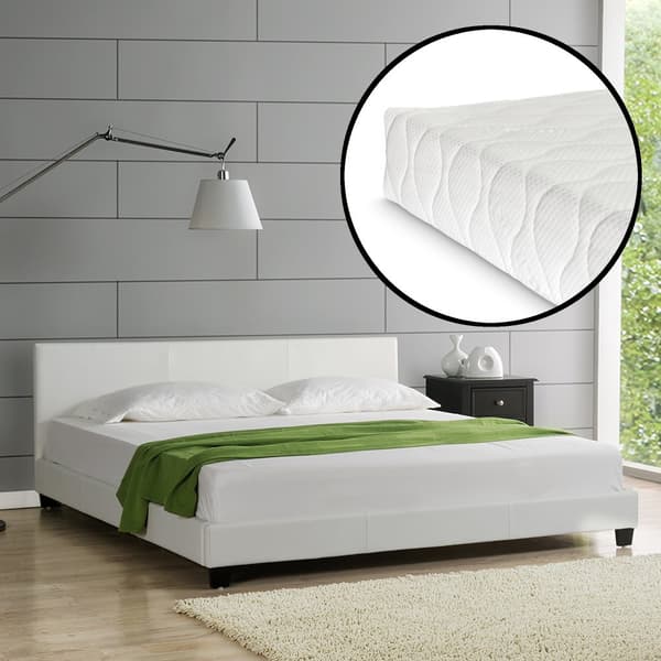 Corium® Tyylikäs verhoiltu sänky PU tekonahka 210cm x 149cm valkoinen