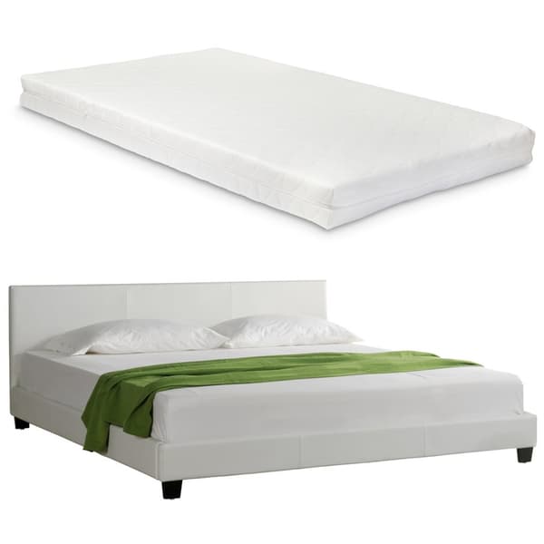 Corium® Dobbeltseng Barcelona - inkl. madras - 140x200 - hvid