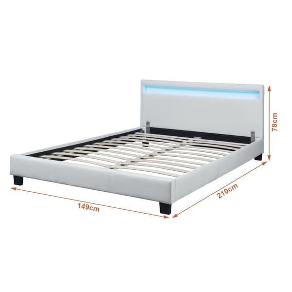 Corium® Kontinentalsäng Halmstad - konstläder - med LED-belysning - (140 x 200 cm) - vit