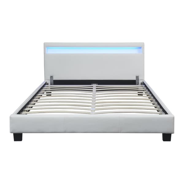 Corium® Kontinentalsäng Halmstad - konstläder - med LED-belysning - (140 x 200 cm) - vit