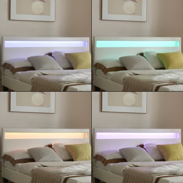 Corium® Kontinentalsäng Halmstad - konstläder - med LED-belysning - (140 x 200 cm) - vit