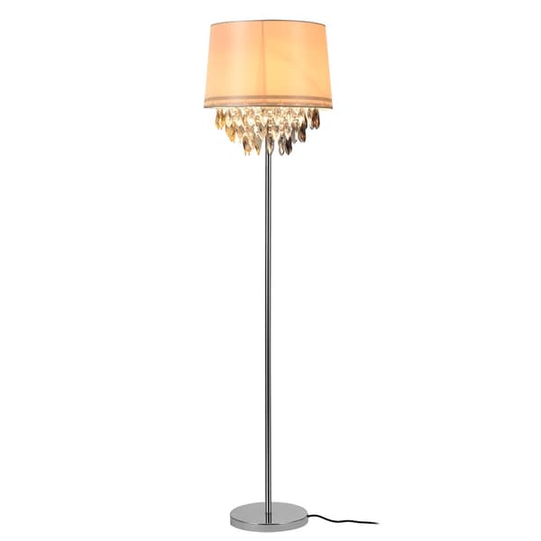 [lux.pro]® Elegant golvlampa - Royality 1 x E27 - 60W - vit/  krom