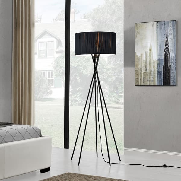 [lux.pro]® Elegant golvlampa - Black Mikado 1 x E27 - 60W - svart
