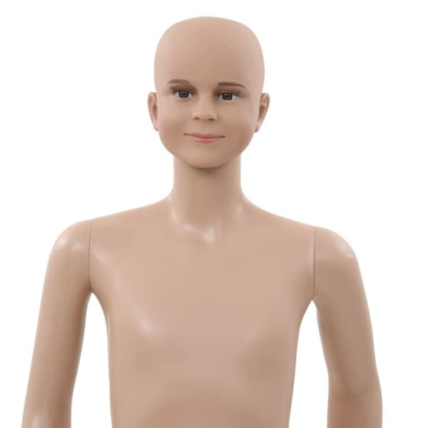 vidaXL børnemannequin m. glasbase 140 cm beige