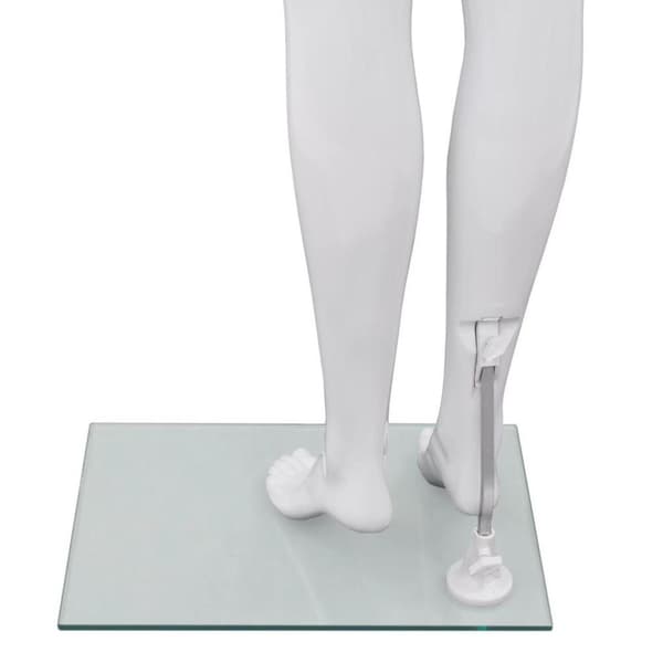 vidaXL Aidon kokoinen naismallinukke lasijalustalla valkoinen 175 cm