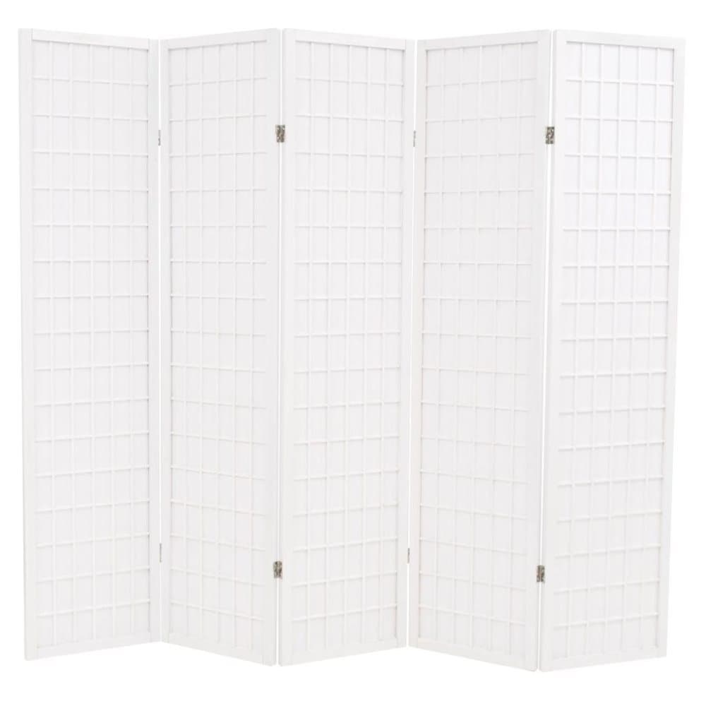 vidaXL Rumsavdelare med 5 paneler japansk stil 200x170 cm vit