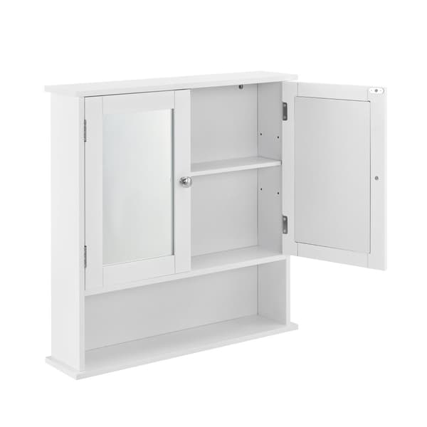 [en.casa]® Kylpyhuoneen seinäkaappi, MDF-levy 58x56x13cm valkoinen