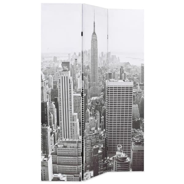 vidaXL Hopfällbar rumsavdelare New York i dagtid 120x170 cm svart/vit