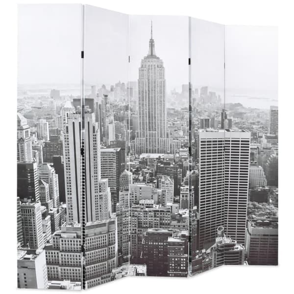vidaXL Hopfällbar rumsavdelare New York i dagtid 200x170 cm svart/vit