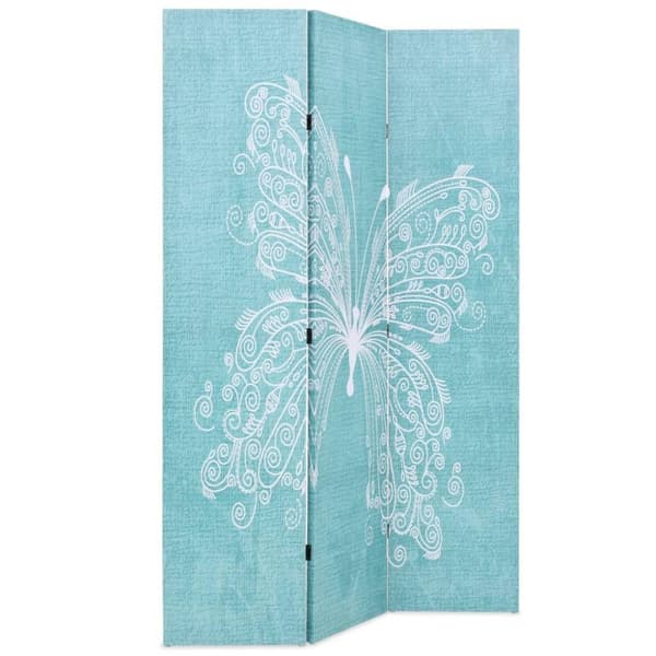 vidaXL Sammenleggbar romdeler 120x170 cm sommerfugl blå