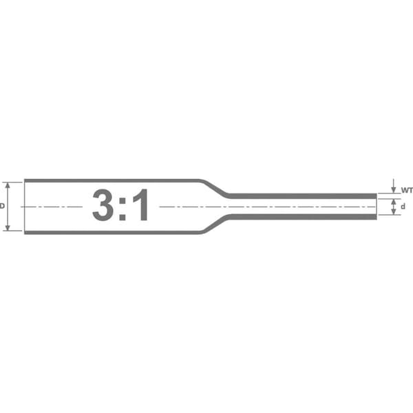 HellermannTyton 321-50130 Krympslang med lim 13 mm 4 mm Krympförhållande:3:1 1 m