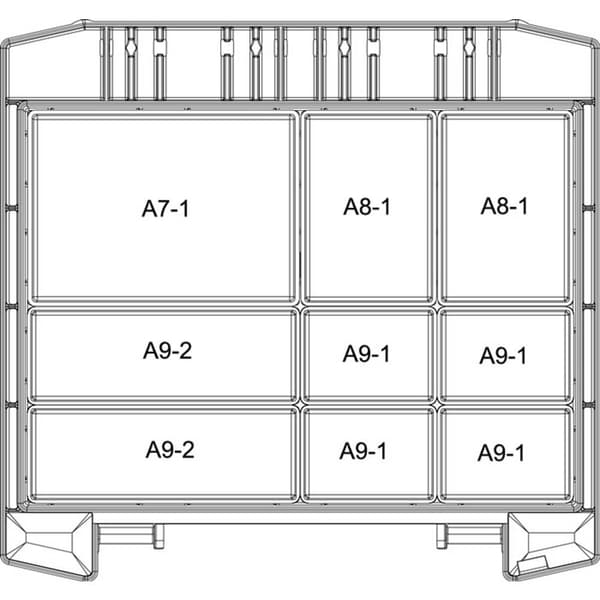 raaco Boxxser 55 4x4-9 Sortimentlåda (B x H x D) 241 x 55 x 225 mm Antal fack: 9 Innehåll 1 st