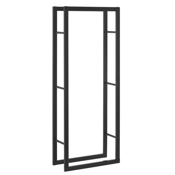 [en.casa]® Brændeholder - brændestativ - 60x150x25cm - stål - sort