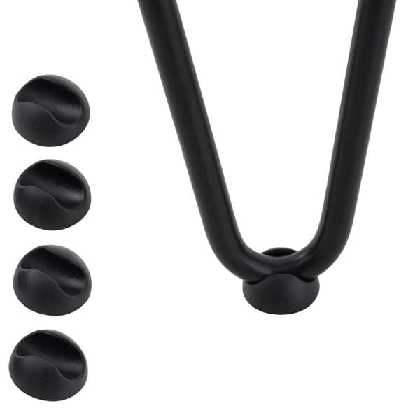 [en.casa]® Stilfuldt bordben – Hairpin bordben sæt (4 Stk) - 35 cm - sort