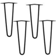 [en.casa]® Stilfuldt bordben – Hairpin bordben sæt (4 Stk) - 35 cm - sort