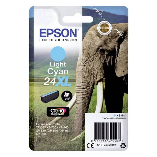 Epson Bläck T2435, 24XL Original Ljus cyan C13T24354012