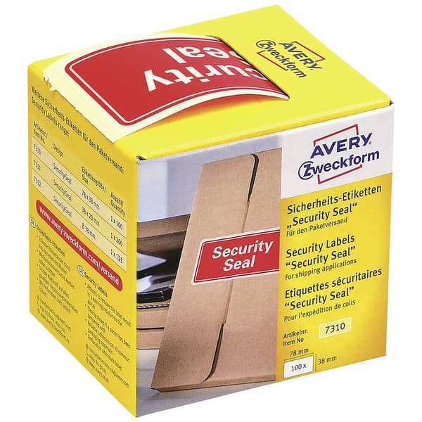 Avery-Zweckform 7310 Säkerhetsetiketter 78 x 38 mm VOID-folie Röd 100 st