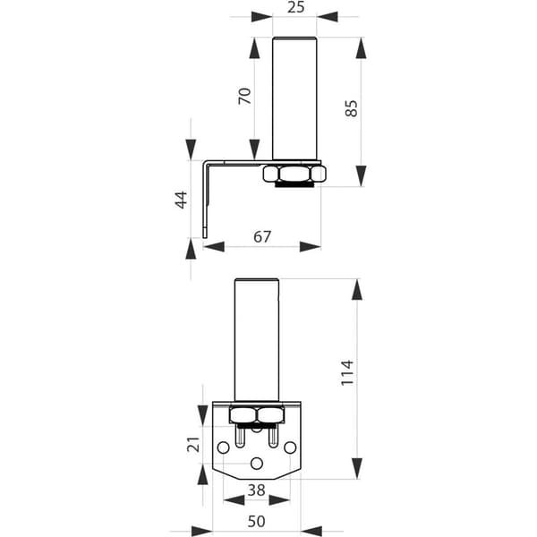 ComPro CO ST Signalgivare monteringsvinkel Passar serie Serie CO ST40, Serie CO ST70